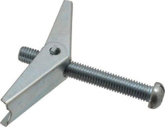 Value Collection - 1/2" Screw, 1/2" Diam, 4" Long, Toggle Bolt Drywall & Hollow Wall Anchor - 1/2" Drill, Zinc Plated, Steel, Use in Concrete, & Masonry, Hollow Tile, Plaster & Wallboard - Benchmark Tooling