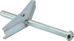 Value Collection - 1/2" Screw, 1/2" Diam, 6" Long, Toggle Bolt Drywall & Hollow Wall Anchor - 1/2" Drill, Zinc Plated, Steel, Use in Concrete, & Masonry, Hollow Tile, Plaster & Wallboard - Benchmark Tooling