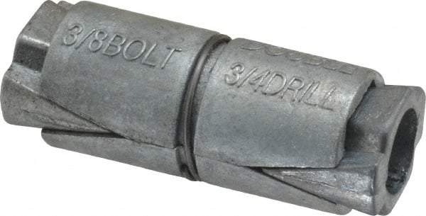 Value Collection - 3/8" Diam, 3/4" Drill, 1-1/2" OAL, Double Expansion Concrete Anchor - Zinc - Benchmark Tooling