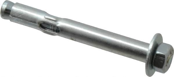 Value Collection - 5/16" Diam, 5/16" Drill, 2-1/2" OAL, Sleeve Concrete Anchor - Steel, Zinc-Plated Finish, Hex Nut Head, Hex Drive - Benchmark Tooling