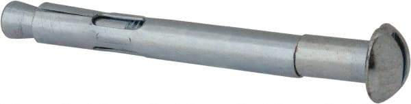 Value Collection - 3/8" Diam, 3/8" Drill, 3-15/16" OAL, 3-3/8" Min Embedment Sleeve Concrete Anchor - Steel, Zinc-Plated Finish, Round Head - Benchmark Tooling