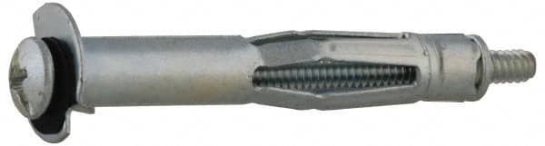 Value Collection - #6 to 32 Screw, 1/8" Diam, 3/4" Long, 1/8 to 1/4" Thick, Sleeve Drywall & Hollow Wall Anchor - 1/8" Drill, Zinc Plated, Steel, Use in Drywall - Benchmark Tooling