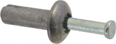 Value Collection - 1/4" Diam, 1/4" Drill, 3/4" OAL, 3-3/4" Min Embedment Hammer Drive Concrete Anchor - Zamac Alloy, Zinc-Plated Finish, Mushroom Head - Benchmark Tooling