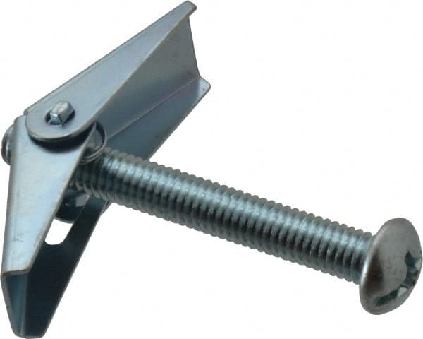 Value Collection - 3/8" Screw, 3/8" Diam, 3" Long, Toggle Bolt Drywall & Hollow Wall Anchor - 3/8" Drill, Zinc Plated, Steel, Use in Concrete, & Masonry, Hollow Tile, Plaster & Wallboard - Benchmark Tooling