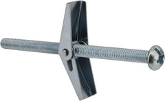 Value Collection - 3/8" Screw, 3/8" Diam, 6" Long, Toggle Bolt Drywall & Hollow Wall Anchor - 3/8" Drill, Zinc Plated, Steel, Use in Concrete, & Masonry, Hollow Tile, Plaster & Wallboard - Benchmark Tooling