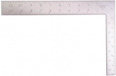 Stanley - 8" Blade Length x 1" Blade Width, 12" Base Length x 1-1/2" Base Width Steel Square - 1 Inch Wide Blade, 1-1/2 Inch Wide Base - Benchmark Tooling