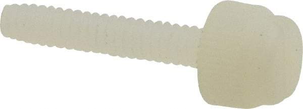 Micro Plastics - #6-32 Knurled Shoulderless Grade 6/6 Nylon Thumb Screw - 1" OAL, 0.243" Head Height - Benchmark Tooling