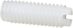 Made in USA - #10-32 UNF, 1/2" Length of Thread, Soft Tip Point Set Screw - Nylon - Benchmark Tooling