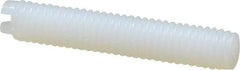 Made in USA - #10-32 UNF, 1" Length of Thread, Soft Tip Point Set Screw - Nylon - Benchmark Tooling