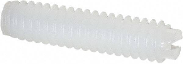Made in USA - 1/4-20 UNC, 1" Length of Thread, Soft Tip Point Set Screw - Nylon - Benchmark Tooling
