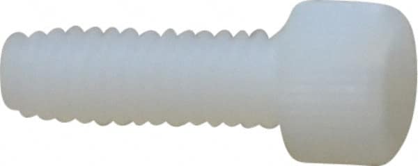 Made in USA - #8-32 UNC Hex Socket Drive, Socket Cap Screw - Grade 6/6 Nylon, Uncoated, Fully Threaded, 1/2" Length Under Head - Benchmark Tooling