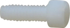 Made in USA - #8-32 UNC Hex Socket Drive, Socket Cap Screw - Grade 6/6 Nylon, Uncoated, Fully Threaded, 1/2" Length Under Head - Benchmark Tooling