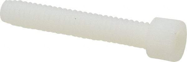 Made in USA - 1/4-20 UNC Hex Socket Drive, Socket Cap Screw - Grade 6/6 Nylon, Uncoated, Fully Threaded, 1-1/2" Length Under Head - Benchmark Tooling