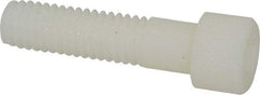 Made in USA - 3/8-16 UNC Hex Socket Drive, Socket Cap Screw - Grade 6/6 Nylon, Uncoated, Partially Threaded, 1-1/2" Length Under Head - Benchmark Tooling