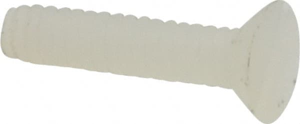 Made in USA - #4-40 UNC, 1/2" OAL Slotted Drive Machine Screw - Flat Head, Grade 6/6 Nylon, Uncoated, Without Washer - Benchmark Tooling