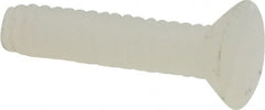 Made in USA - #4-40 UNC, 1/2" OAL Slotted Drive Machine Screw - Flat Head, Grade 6/6 Nylon, Uncoated, Without Washer - Benchmark Tooling