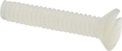 Made in USA - #4-40 UNC, 5/8" OAL Slotted Drive Machine Screw - Flat Head, Grade 6/6 Nylon, Uncoated, Without Washer - Benchmark Tooling