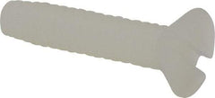 Made in USA - #6-32 UNC, 5/8" OAL Slotted Drive Machine Screw - Flat Head, Grade 6/6 Nylon, Uncoated, Without Washer - Benchmark Tooling