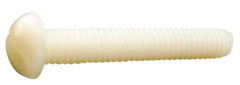 Made in USA - #10-32 UNF, 1-1/2" Length Under Head Slotted Drive Machine Screw - Round Head, Grade 6/6 Nylon, Uncoated, Without Washer - Benchmark Tooling