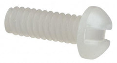Made in USA - #2-56 UNC, 1/4" Length Under Head Slotted Drive Machine Screw - Round Head, Grade 6/6 Nylon, Uncoated, Without Washer - Benchmark Tooling