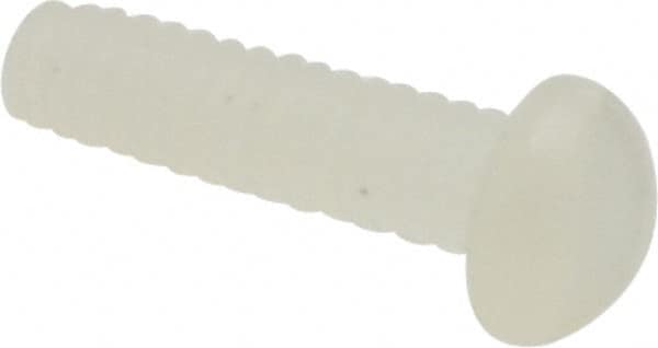 Made in USA - #2-56 UNC, 5/16" Length Under Head Slotted Drive Machine Screw - Round Head, Grade 6/6 Nylon, Uncoated, Without Washer - Benchmark Tooling