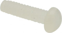 Made in USA - #2-56 UNC, 5/16" Length Under Head Slotted Drive Machine Screw - Round Head, Grade 6/6 Nylon, Uncoated, Without Washer - Benchmark Tooling