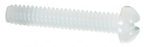 Made in USA - #2-56 UNC, 1/2" Length Under Head Slotted Drive Machine Screw - Round Head, Grade 6/6 Nylon, Uncoated, Without Washer - Benchmark Tooling