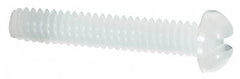 Made in USA - #2-56 UNC, 1/2" Length Under Head Slotted Drive Machine Screw - Round Head, Grade 6/6 Nylon, Uncoated, Without Washer - Benchmark Tooling