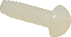 Made in USA - #4-40 UNC, 3/8" Length Under Head Slotted Drive Machine Screw - Round Head, Grade 6/6 Nylon, Uncoated, Without Washer - Benchmark Tooling