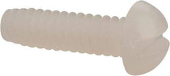 Made in USA - #6-32 UNC, 1/2" Length Under Head Slotted Drive Machine Screw - Round Head, Grade 6/6 Nylon, Uncoated, Without Washer - Benchmark Tooling