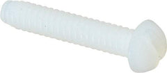 Made in USA - #6-32 UNC, 3/4" Length Under Head Slotted Drive Machine Screw - Round Head, Grade 6/6 Nylon, Uncoated, Without Washer - Benchmark Tooling