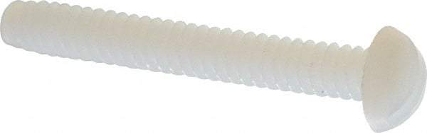 Made in USA - #6-32 UNC, 1" Length Under Head Slotted Drive Machine Screw - Round Head, Grade 6/6 Nylon, Uncoated, Without Washer - Benchmark Tooling