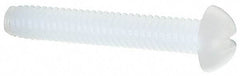 Made in USA - #8-32 UNC, 1" Length Under Head Slotted Drive Machine Screw - Round Head, Grade 6/6 Nylon, Uncoated, Without Washer - Benchmark Tooling