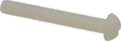 Made in USA - #8-32 UNC, 1-1/4" Length Under Head Slotted Drive Machine Screw - Round Head, Grade 6/6 Nylon, Uncoated, Without Washer - Benchmark Tooling