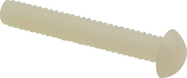 Made in USA - #10-24 UNC, 1-1/4" Length Under Head Slotted Drive Machine Screw - Round Head, Grade 6/6 Nylon, Uncoated, Without Washer - Benchmark Tooling