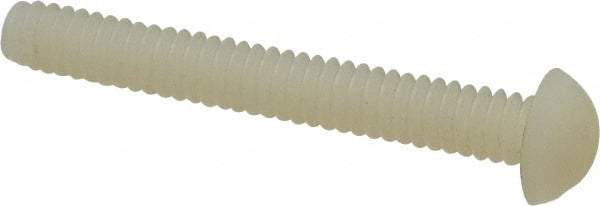 Made in USA - #10-24 UNC, 1-1/2" Length Under Head Slotted Drive Machine Screw - Round Head, Grade 6/6 Nylon, Uncoated, Without Washer - Benchmark Tooling