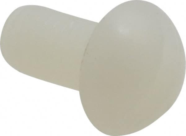 Made in USA - #10-32 UNF, 3/8" Length Under Head Slotted Drive Machine Screw - Round Head, Grade 6/6 Nylon, Uncoated, Without Washer - Benchmark Tooling