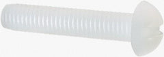 Made in USA - #10-32 UNF, 1" Length Under Head Slotted Drive Machine Screw - Round Head, Grade 6/6 Nylon, Uncoated, Without Washer - Benchmark Tooling