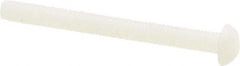 Made in USA - #10-32 UNF, 2" Length Under Head Slotted Drive Machine Screw - Round Head, Grade 6/6 Nylon, Uncoated, Without Washer - Benchmark Tooling