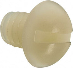Made in USA - 1/4-20 UNC, 5/16" Length Under Head Slotted Drive Machine Screw - Round Head, Grade 6/6 Nylon, Uncoated, Without Washer - Benchmark Tooling