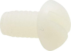 Made in USA - 1/4-20 UNC, 1/2" Length Under Head Slotted Drive Machine Screw - Round Head, Grade 6/6 Nylon, Uncoated, Without Washer - Benchmark Tooling