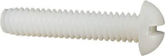 Made in USA - 1/4-20 UNC, 1-1/4" Length Under Head Slotted Drive Machine Screw - Round Head, Grade 6/6 Nylon, Uncoated, Without Washer - Benchmark Tooling