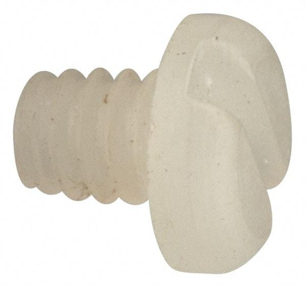 Made in USA - #2-56 UNC, 3/32" Length Under Head Slotted Drive Machine Screw - Pan Head, Grade 6/6 Nylon, Uncoated, Without Washer - Benchmark Tooling