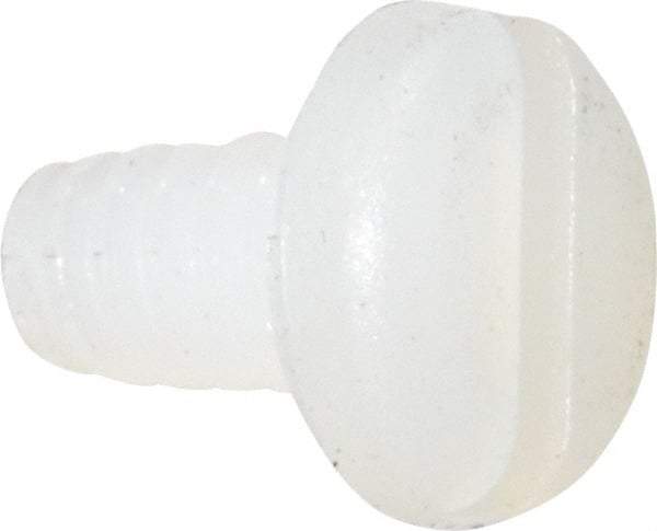 Made in USA - #4-40 UNC, 3/16" Length Under Head Slotted Drive Machine Screw - Pan Head, Grade 6/6 Nylon, Uncoated, Without Washer - Benchmark Tooling