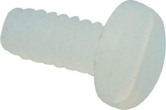 Made in USA - #4-40 UNC, 1/4" Length Under Head Slotted Drive Machine Screw - Pan Head, Grade 6/6 Nylon, Uncoated, Without Washer - Benchmark Tooling