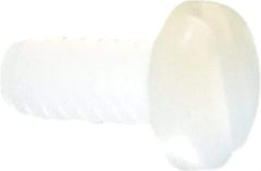 Made in USA - #4-40 UNC, 3/8" Length Under Head Slotted Drive Machine Screw - Pan Head, Grade 6/6 Nylon, Uncoated, Without Washer - Benchmark Tooling