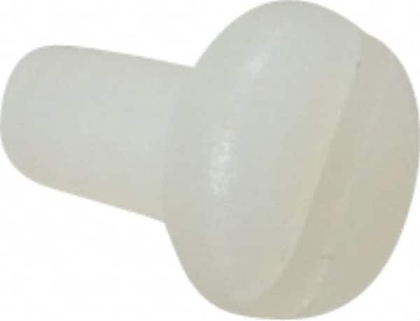 Made in USA - #6-32 UNC, 1/4" Length Under Head Slotted Drive Machine Screw - Pan Head, Grade 6/6 Nylon, Uncoated, Without Washer - Benchmark Tooling