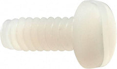 Made in USA - #6-32 UNC, 3/8" Length Under Head Slotted Drive Machine Screw - Pan Head, Grade 6/6 Nylon, Uncoated, Without Washer - Benchmark Tooling