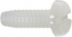 Made in USA - #6-32 UNC, 7/16" Length Under Head Slotted Drive Machine Screw - Pan Head, Grade 6/6 Nylon, Uncoated, Without Washer - Benchmark Tooling
