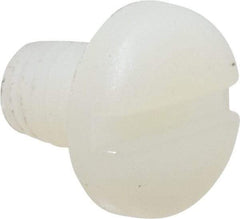 Made in USA - #10-32 UNF, 1/4" Length Under Head Slotted Drive Machine Screw - Pan Head, Grade 6/6 Nylon, Uncoated, Without Washer - Benchmark Tooling
